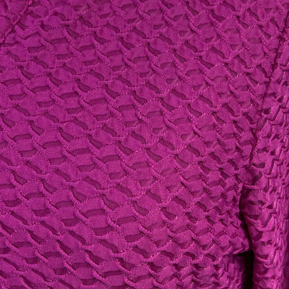 Lane Bryant Textured 3/4 Sleeve Collared Tunic Blouse Plus Size 14/16 Hot Pink - Picture 8 of 14